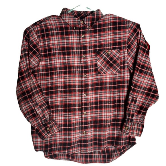 Field & Stream Plaid Flannel Button Down Shirt Size XL Long Sleeve Red - Picture 1 of 6